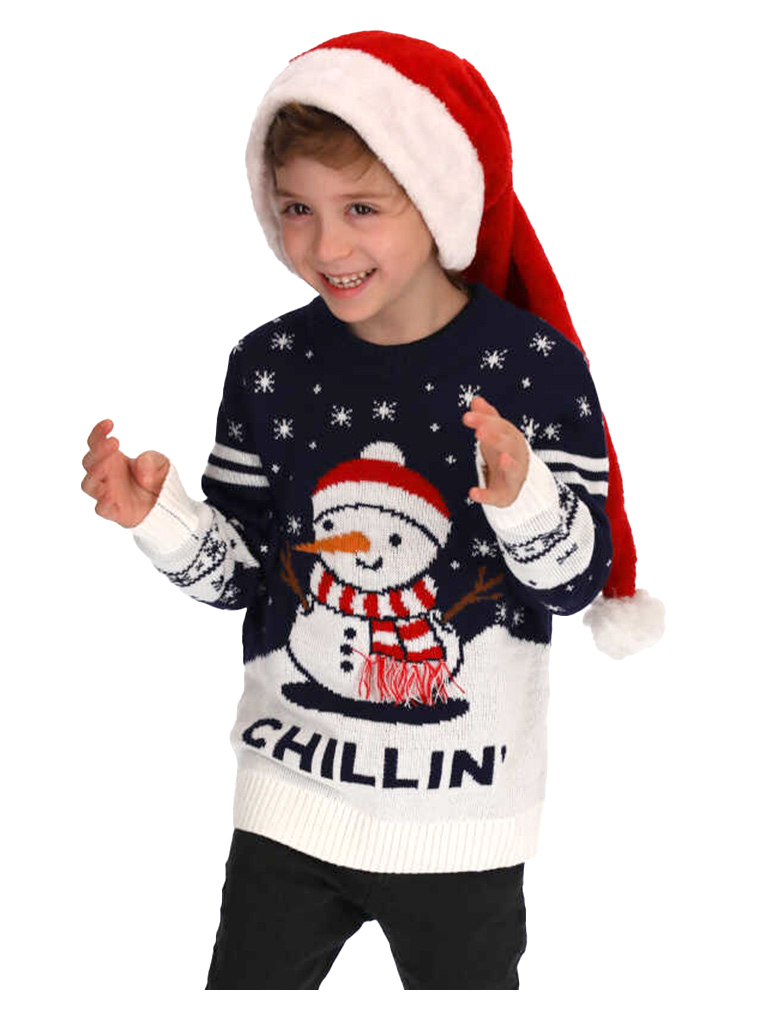 Tstars Boys Unisex Ugly Christmas Sweater Cute Snowman Santa Kids Christmas Gift Funny Humor Holiday Shirts Xmas Party Christmas Gifts for Boy Toddler Sweater Ugly Xmas Sweater - image 1 of 6