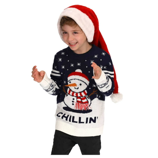 Tstars Boys Unisex Ugly Christmas Sweater Cute Snowman Santa Kids Christmas Gift Funny Humor Holiday Shirts Xmas Party Christmas Gifts for Boy Toddler Sweater Ugly Xmas Sweater