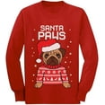 thumbnail image 1 of Tstars Boys Unisex Christmas T-Shirt Gift for Dog Lover Pug Fans Santa Paws Kids Holiday Long Sleeve, 1 of 4
