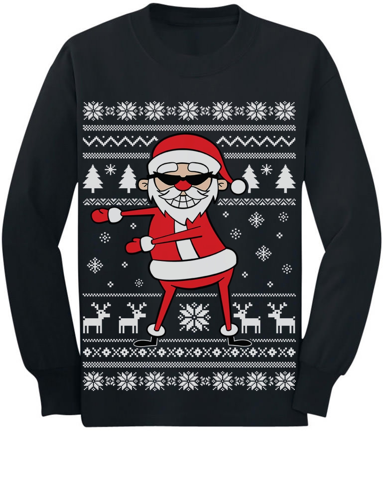 Tstars Boys Unisex Ugly Christmas Sweater Santa Floss Kids Christmas Gift Funny Humor Holiday Shirts Xmas Party Christmas Gifts for Boy Toddler Kids Long Sleeve T Shirt Ugly Xmas Sweater - image 1 of 6
