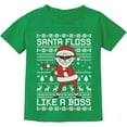 thumbnail image 1 of Tstars Boys Unisex Ugly Christmas Santa Floss Like a Boss Toddler Boy T Shirt, 1 of 5