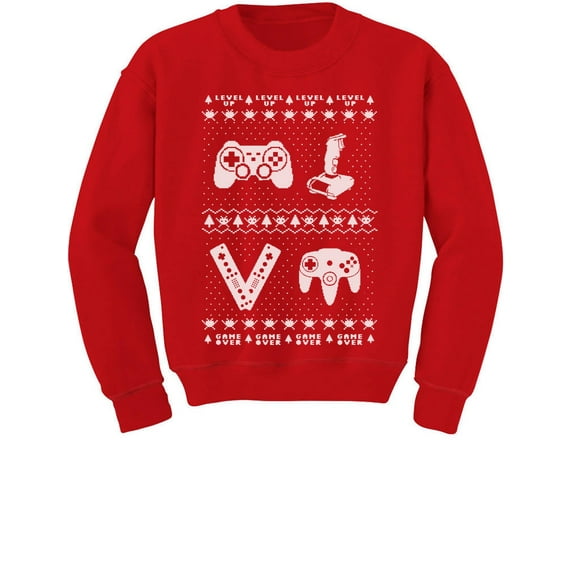 Tstars Boys Unisex Ugly Christmas Sweatshirt Gift for Gamer Retro Kids Christmas Gift Funny Humor Holiday Shirts Xmas Party Christmas Gifts for Boy Youth Kids Sweatshirt