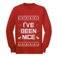 thumbnail image 1 of Tstars Boys' Christmas I've Been Nice Ugly Long Sleeve Shirt - Funny Holiday Gift for Kids, 1 of 5