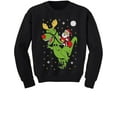 thumbnail image 1 of Tstars Boys Unisex Ugly Christmas Sweatshirt T Rex Santa Ride Kids Christmas Gift Funny Humor Holiday Shirts Xmas Party Christmas Gifts for Boy Youth Kids Sweatshirt., 1 of 6