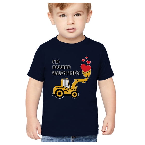 Tstars Boys I'm Digging Valentine's Day Tractor T-Shirt – Adorable Gift for Toddlers