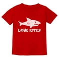 thumbnail image 1 of Tstars Boys Unisex Valentine's Day Shirts for Kids Love Love Bites Funny Humor Shark Valentine's Day Gift Idea for Boy Youth Kids Birthday Party Gift T Shirt, 1 of 8