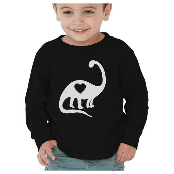 Tstars Boys Unisex Valentine's Day Shirts for Kids Love Dinosaur Love Heart Valentine's Day Outfit Cute Gift Idea for Boy Toddler Kids Long Sleeve T Shirt