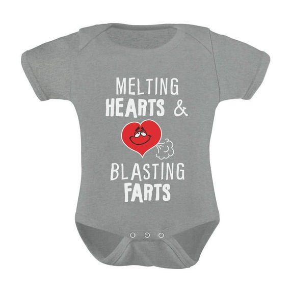 Tstars Boys Unisex Valentine's Day Shirts Melting Hearts and Blasting Farts Funny Humor Gift Idea for Boy Love Cute Baby Bodysuit