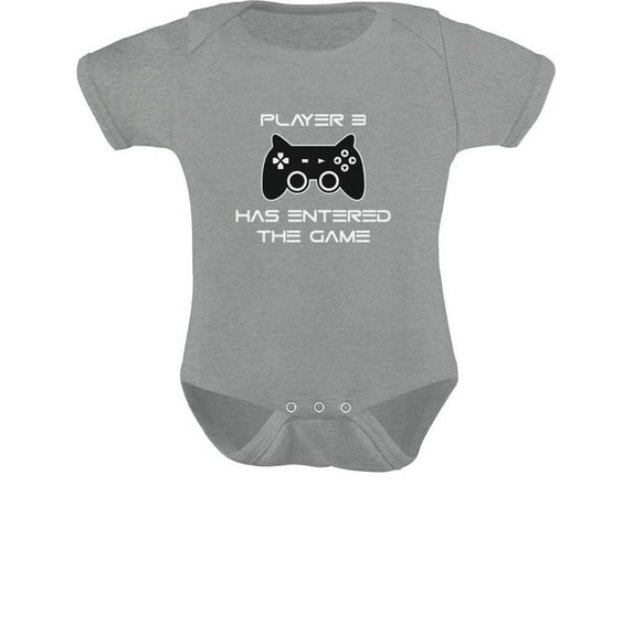 Tstars Boys Unisex Video Game Gift for Gamer Shirt Player 3 Has Entered the Game Gift for 3rd Third Child Cool Funny Humor Nerdy Geek Gaming Birthday Gift for Son Baby Shower Baby Bodysuit