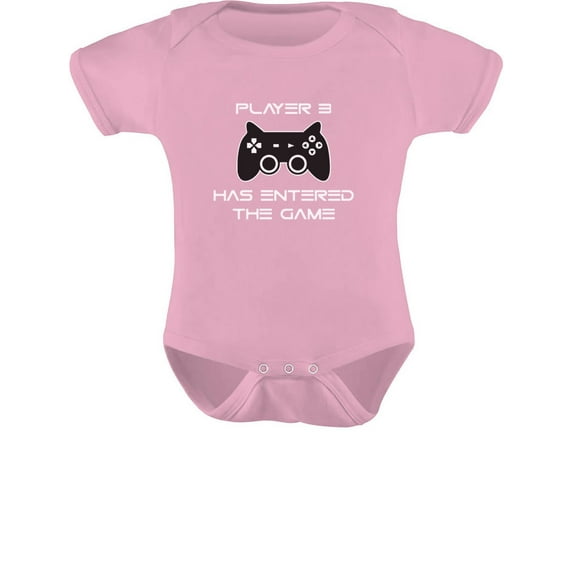 Tstars Boys Unisex Video Game Gift for Gamer Shirt Player 3 Has Entered the Game Gift for 3rd Third Child Cool Funny Humor Nerdy Geek Gaming Birthday Gift for Son Baby Shower Baby Bodysuit