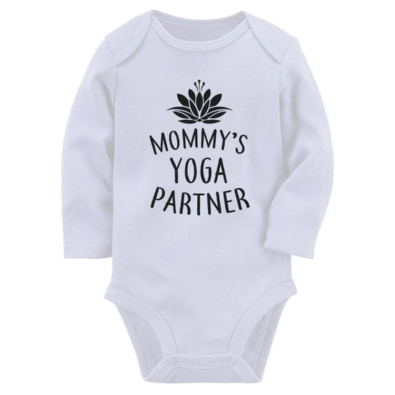 Tstars Boys Unisex Yoga Gifts Yoga Shirts Baby Yoga Mommy's Yoga Partner Mom and Baby Funny Humor Yoga Mom Yoga Tops Yoga Lovers Baby Long Sleeve Bodysuit