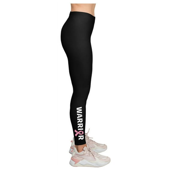 Tstars Breast cancer awareness legging ribbon warrior Warrier Black XX-Large