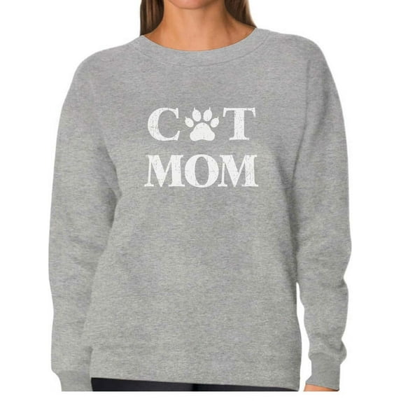 Tstars - Cat Mom - Mother's Day Gift for Cat Lover Women Sweatshirt X-Large Gray