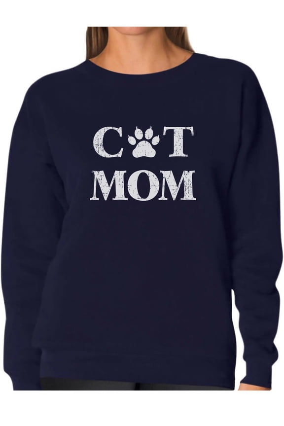 - Cat Mom - Mother's Day Gift for Cat Lover Women Sweatshirt XX-Large Navy