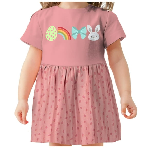 Tstars Easter Eggs Dress for Toddler Girls Infant Toddler Fine Jersey Dress 3T Mauvelous Spot