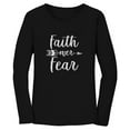 thumbnail image 1 of Tstars - Faith Over Fear Christian Fashion Gifts Women Long Sleeve T-Shirt Large Black, 1 of 4