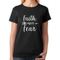 thumbnail image 1 of Tstars - Faith Over Fear Christian Fashion Gifts Women T-Shirt Small Black, 1 of 6