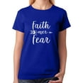 thumbnail image 1 of Tstars - Faith Over Fear Christian Fashion Gifts Women T-Shirt X-Large Blue, 1 of 1