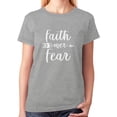 thumbnail image 1 of Tstars - Faith Over Fear Christian Fashion Gifts Women T-Shirt XX-Large Gray, 1 of 6