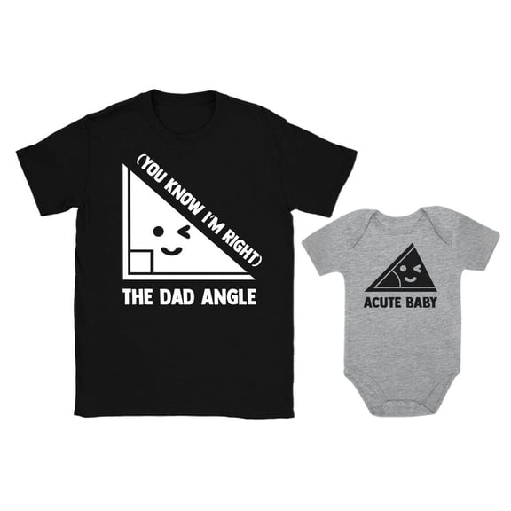 Tstars Fathers Day Dad and Baby Shirts Funny Nerdy Mens Shirt Daddy and Son Matching Baby Gray 18M (12-18M) / Dad Black Medium