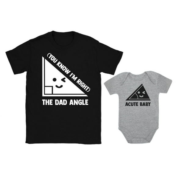 Tstars Fathers Day Dad and Baby Shirts Funny Nerdy Mens Shirt Daddy and Son Matching Baby Gray NB (0-3M) / Dad Black 3X-Large
