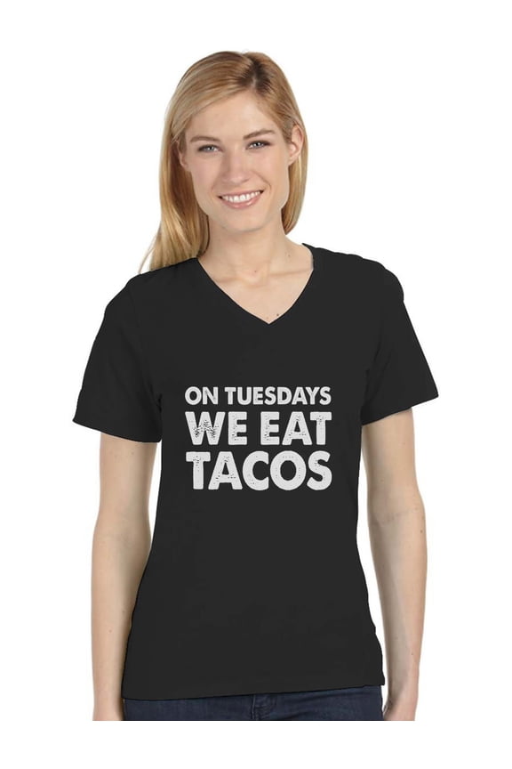 - Fitness Taco Funny Gym Mexican Food V-Neck Fitted Women T-Shirt Medium Black