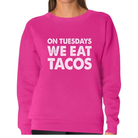 Tstars - Fitness Taco Funny Gym Mexican Food Women Sweatshirt XX-Large Pink