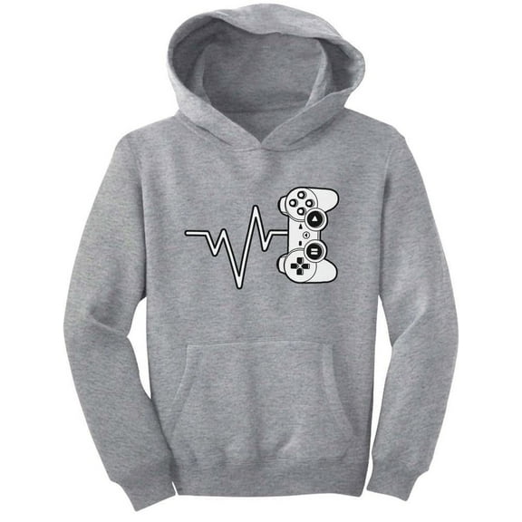 Tstars Game On Boys Gaming Hoodie - Cool Nerd Style Winter Wear - M, Gray