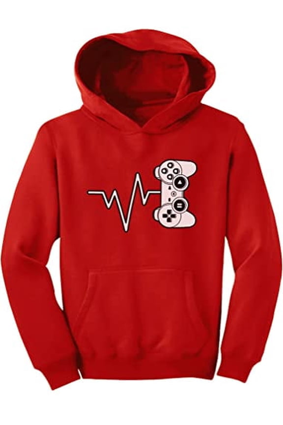 Game On Boys Gaming Hoodie - Cool Nerd Style Winter Wear - M, Red