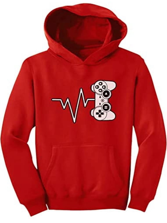 Game On Boys Gaming Hoodie - Cool Nerd Style Winter Wear - XL, Red