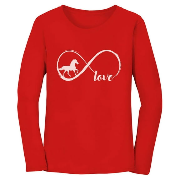 Tstars - Gift For Horse Lover Infinite Love Women Long Sleeve T-Shirt Large Red