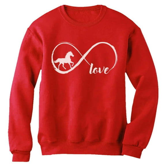 Tstars - Gift For Horse Lover Infinite Love Women Sweatshirt Large Red