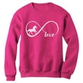 thumbnail image 1 of Tstars - Gift For Horse Lover Infinite Love Women Sweatshirt Small Pink, 1 of 4