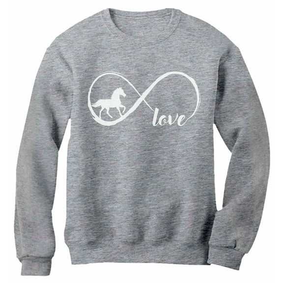 Tstars - Gift For Horse Lover Infinite Love Women Sweatshirt XX-Large Gray