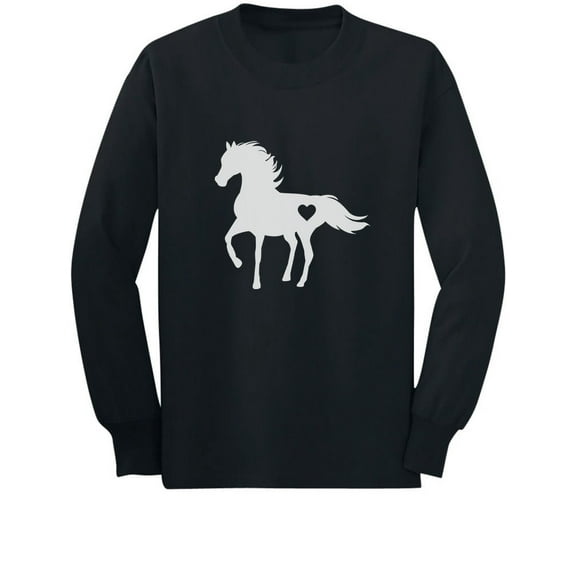 Tstars - Gift For Horse Lover Love Horses Youth Kids Long Sleeve T-Shirt Large Black