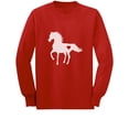 thumbnail image 1 of Tstars - Gift For Horse Lover Love Horses Youth Kids Long Sleeve T-Shirt X-Large Red, 1 of 3