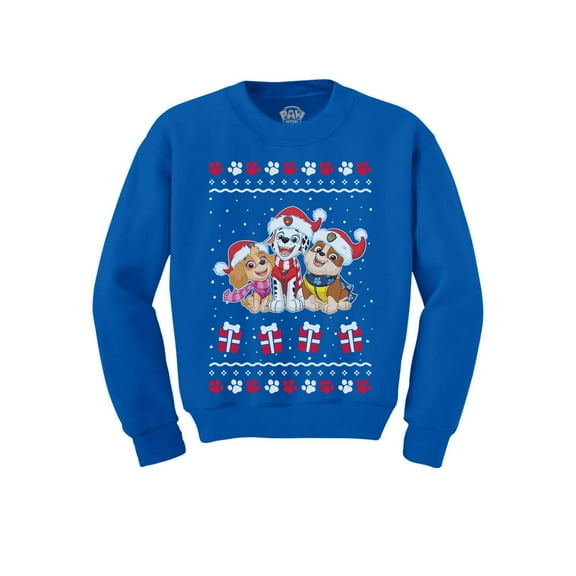 Tstars Gift for Toddler Boys Paw Patrol Ugly Christmas Sweatshirt