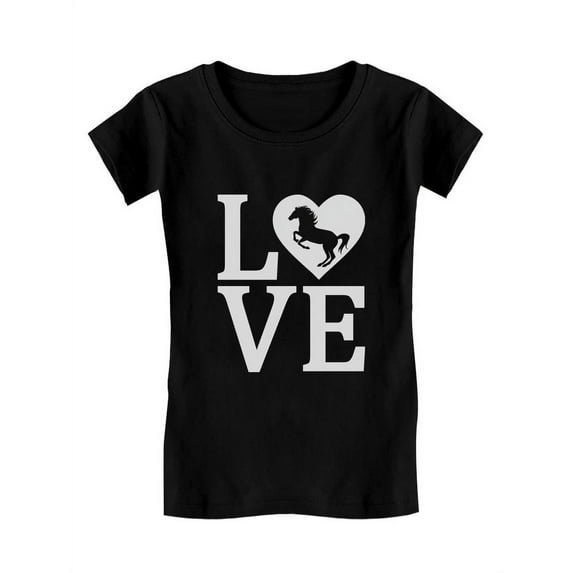 Tstars Girl's Horse Lover Shirt - Kids Equestrian Clothes - Horse Birthday Gift - Horse-Themed Graphic Tee - Perfect Equestrian Gifts for Girls - Love Horses Fitted T-Shirt for Kids