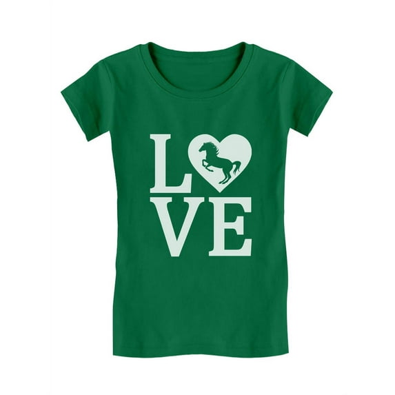 Tstars Girl's Horse Lover Shirt - Kids Equestrian Clothes - Horse Birthday Gift - Horse-Themed Graphic Tee - Perfect Equestrian Gifts for Girls - Love Horses Fitted T-Shirt for Kids
