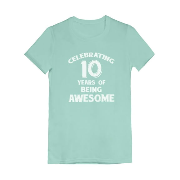 Tstars Girls 10th Birthday T-shirt - "10 Years of Being Awesome" Themed Tee - Perfect Birthday Gift for 10-Year-Old Girls - Fun and Fitted Kids Party Apparel - Quality Graphic Tee for Birthday Girl
