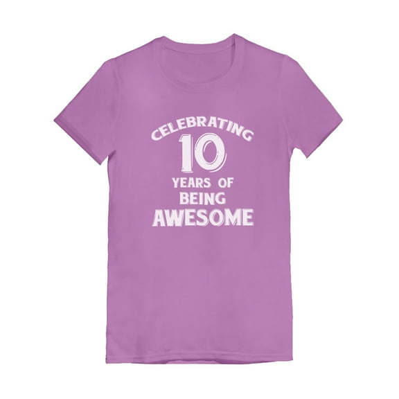 Tstars Girls 10th Birthday T-shirt - "10 Years of Being Awesome" Themed Tee - Perfect Birthday Gift for 10-Year-Old Girls - Fun and Fitted Kids Party Apparel - Quality Graphic Tee for Birthday Girl