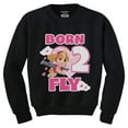 thumbnail image 1 of Tstars Girls 2nd Birthday Gift Tshirt Birthday Gift for 2 Year Old Paw Patrol Skye Born 2 Fly Birthday Shirts for Girl Graphic Tee 2nd Birthday B Day Birthday Party Toddler Kids Sweatshirt, 1 of 5