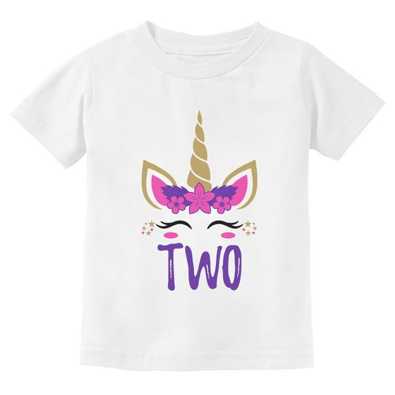 Tstars Girls 2nd Birthday Gift Tshirt Birthday Gift for 2 Year Old Birthday Gift for Girls Unicorn 2nd Birthday Party B Day Toddler Kids T Shirt