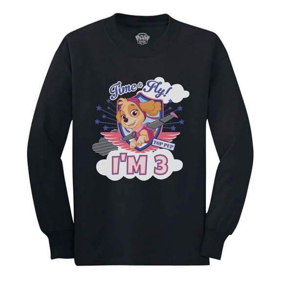 Tstars Girls 3rd Birthday Gift Shirt Birthday Gift for 3 Year Old Paw Patrol Skye Birthday Shirts for Girl Birthday Girl Party B Day Birthday Party Toddler Kids Long Sleeve T Shirt