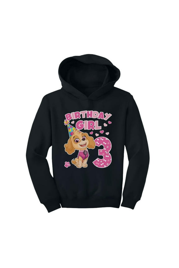 Girls 3rd Birthday Gift Shirt Birthday Gift for 3 Year Old Paw Patrol Skye Birthday Shirts for Girl Party B Day Birthday Party Toddler Hoodie