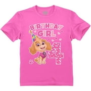 Tstars Nickelodeon Paw Patrol Skye Girls 4th Birthday T-Shirt - Toddler Size - 4T, Pink