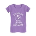 thumbnail image 1 of Tstars Girls 5th Birthday T-shirt - Celebrating 5 Years of Being Awesome - Ideal Birthday Gift for 5-Year-Old - Cute Party Outfit - Kid's Fitted Tee - Fun Children's Birthday Apparel, 1 of 4