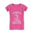 thumbnail image 1 of Tstars Girls 5th Birthday T-shirt - Celebrating 5 Years of Being Awesome - Ideal Birthday Gift for 5-Year-Old - Cute Party Outfit - Kid's Fitted Tee - Fun Children's Birthday Apparel, 1 of 4