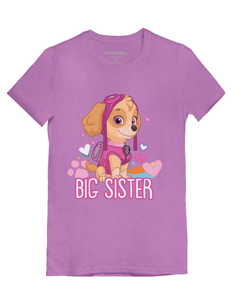 Kids\' Promoted - Sister Big Sisters Girls\' - T-Shirt Patrol - Toddler - Big for Skye Outfit Top Announcement Kids\' - Nickelodeon Gift Paw Patrol Big Paw Tee - Patrol Paw Sister Sister