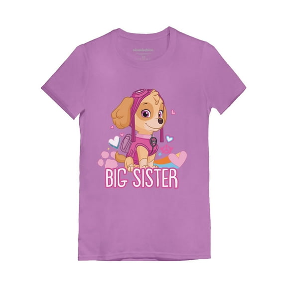 Tstars Girls Big Sister Paw Patrol Shirt - Skye-Themed Tee for Kids - Perfect Birthday Gift for Young Fans - Officially Licensed Nickelodeon Outfit - Celebration Wear for Party Events